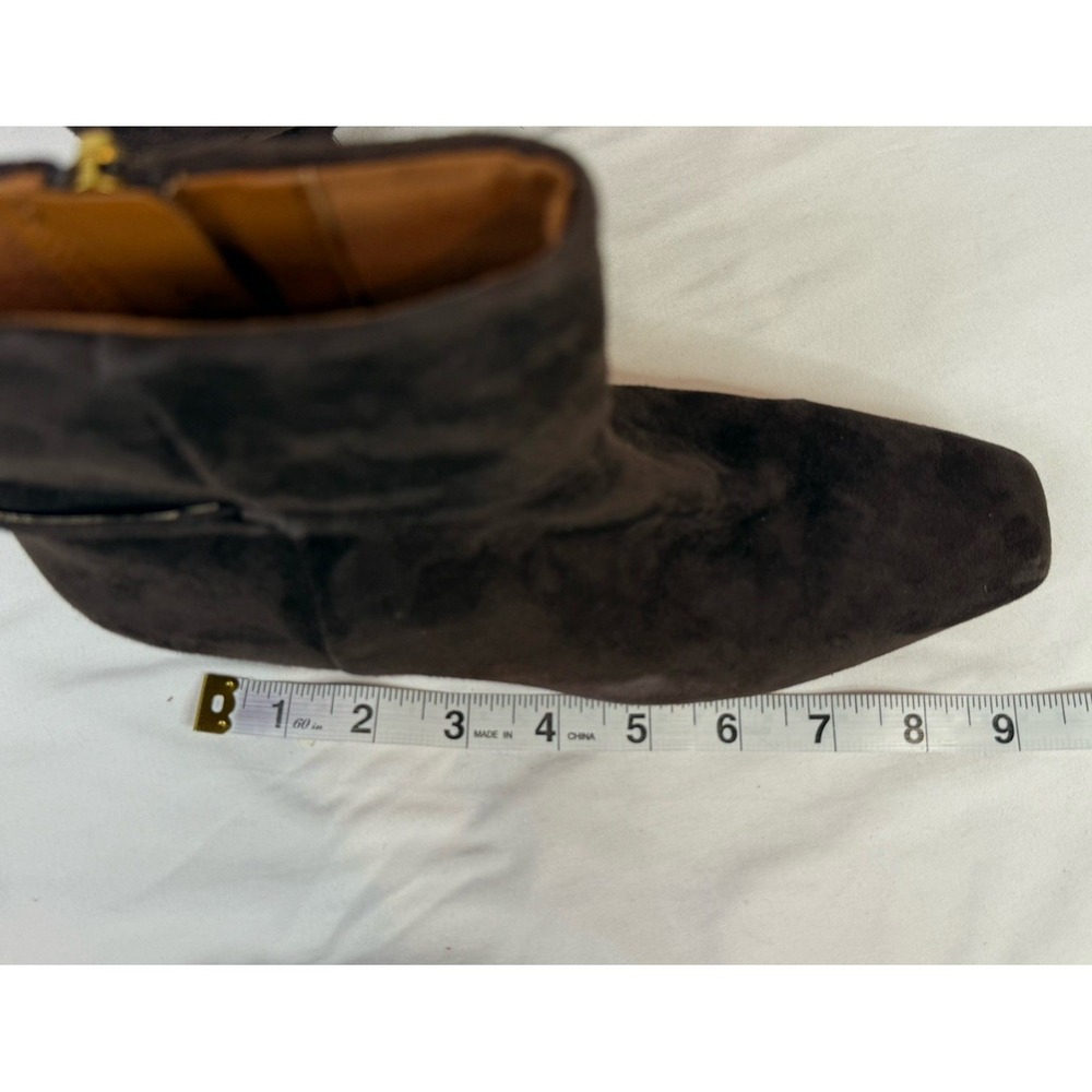 Franco Sarto Suede Ankle Boots Brown Block Heel‎ Zip Womens 6.5 Classic Bootie - Picture 11 of 13